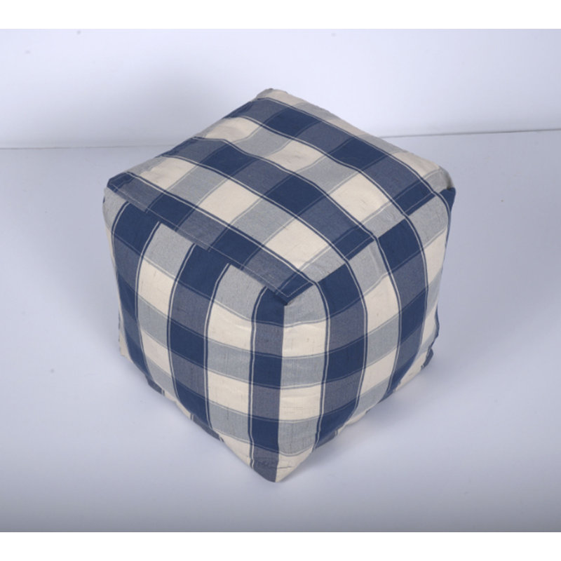 Connor Checkered Square Pouf