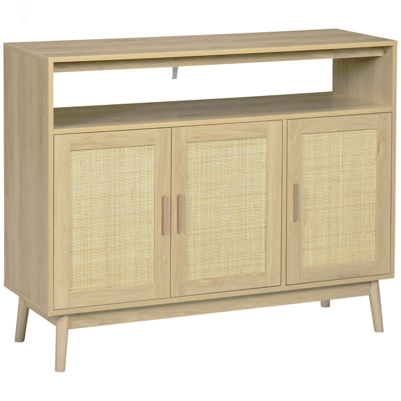 Buffet avec portes en rotin