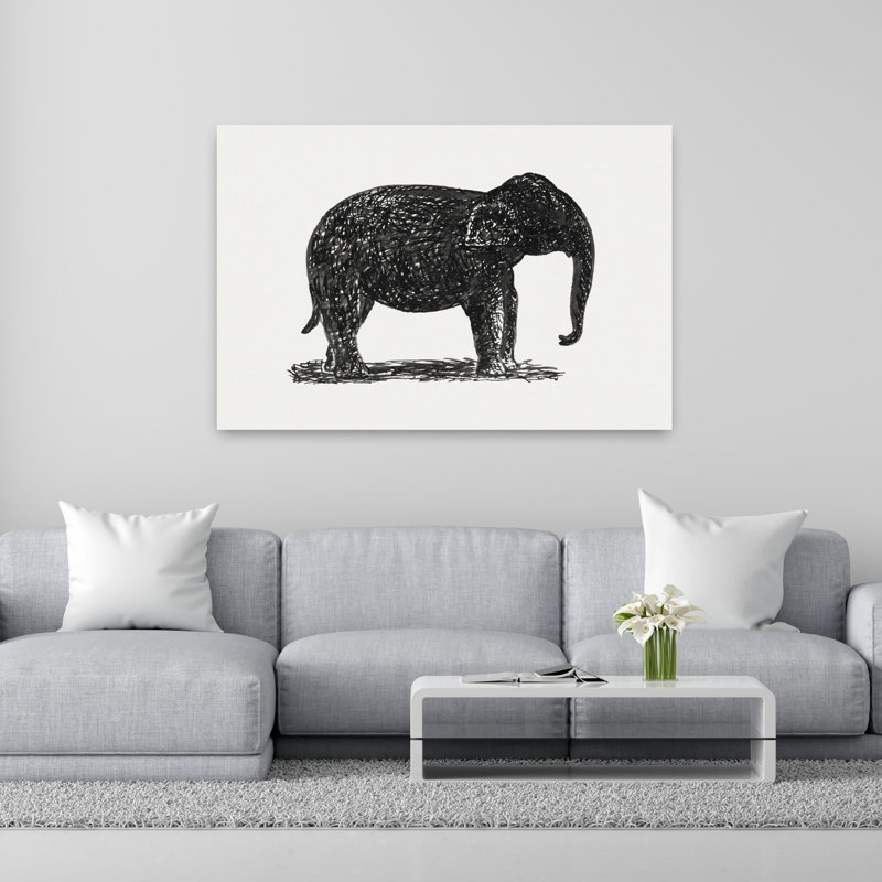 Art contemporain Art éléphant contemporain, H 40 po x l 60 po