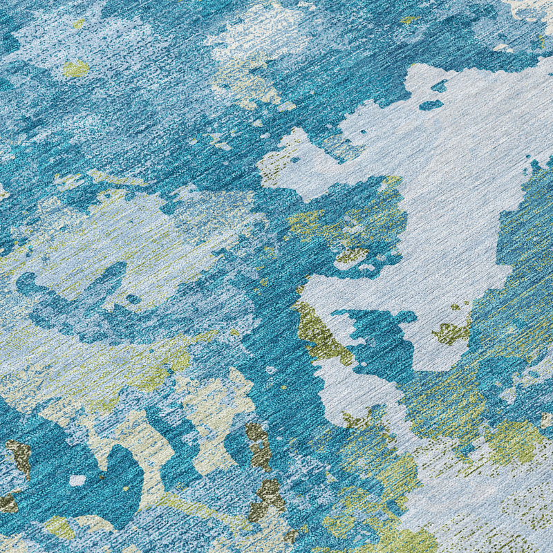 Tapis intérieur / extérieur bleu Jetra , 3 pi x 5 pi