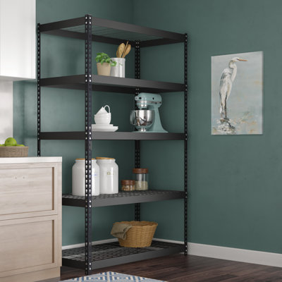 Étagère robuste en acier à 5 tablettes H 78"