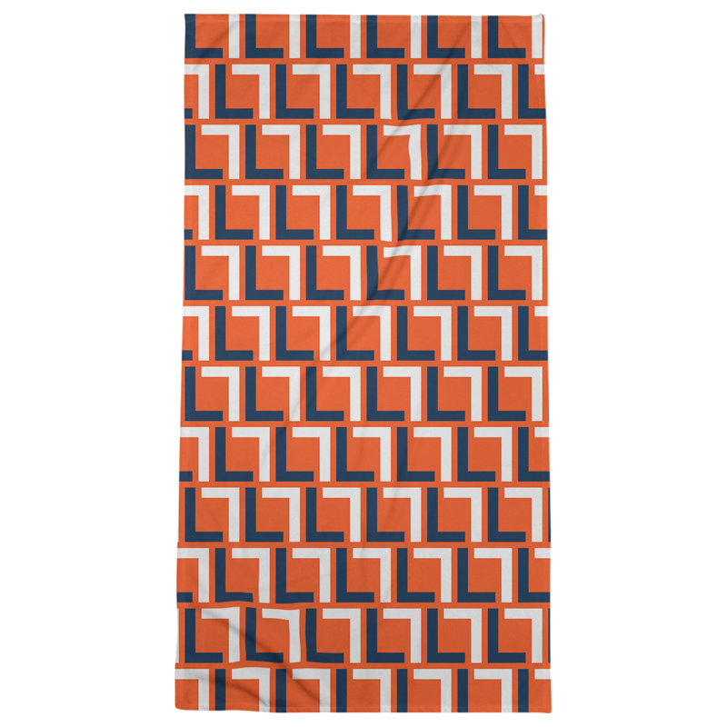 Beach Towel, Orange/Blue/White