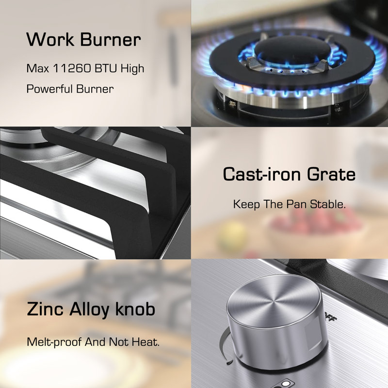 Gas Hob 2 Burners 30cm Built-in