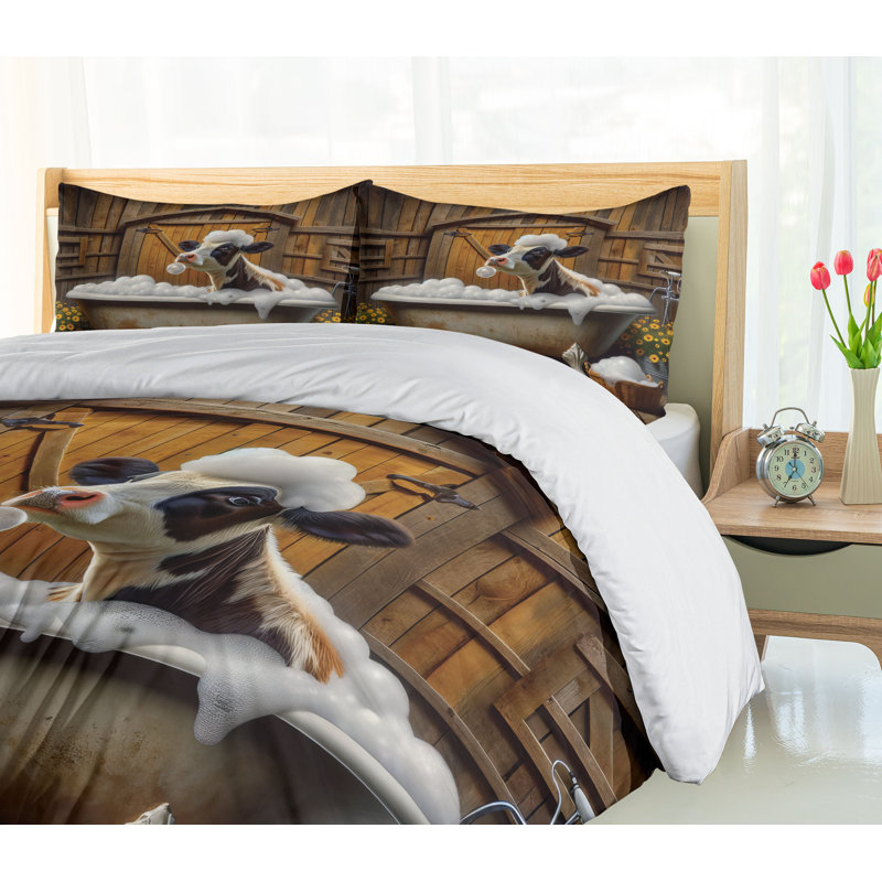 Rustic Duvet Cover, California King Duvet Cover + 2 Standard Shams