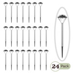 Silver Solar Powered Integrated LED Metal Pathway Light Kit