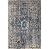 Leonara Oriental Gray/Blue Area Rug