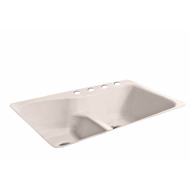 Évier de cuisine à double cuve encastrable l 33 po x l 22 po Windansea, Biscuit