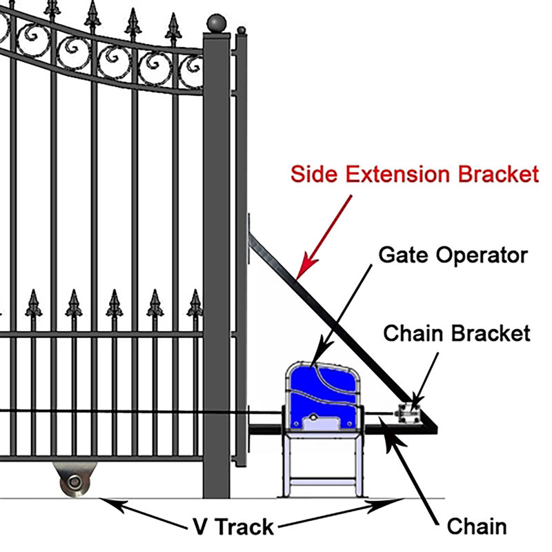 ALEKO® Paris Style Single Slide Steel Driveway Gate with AC1400 Gate Opener, 14 in.