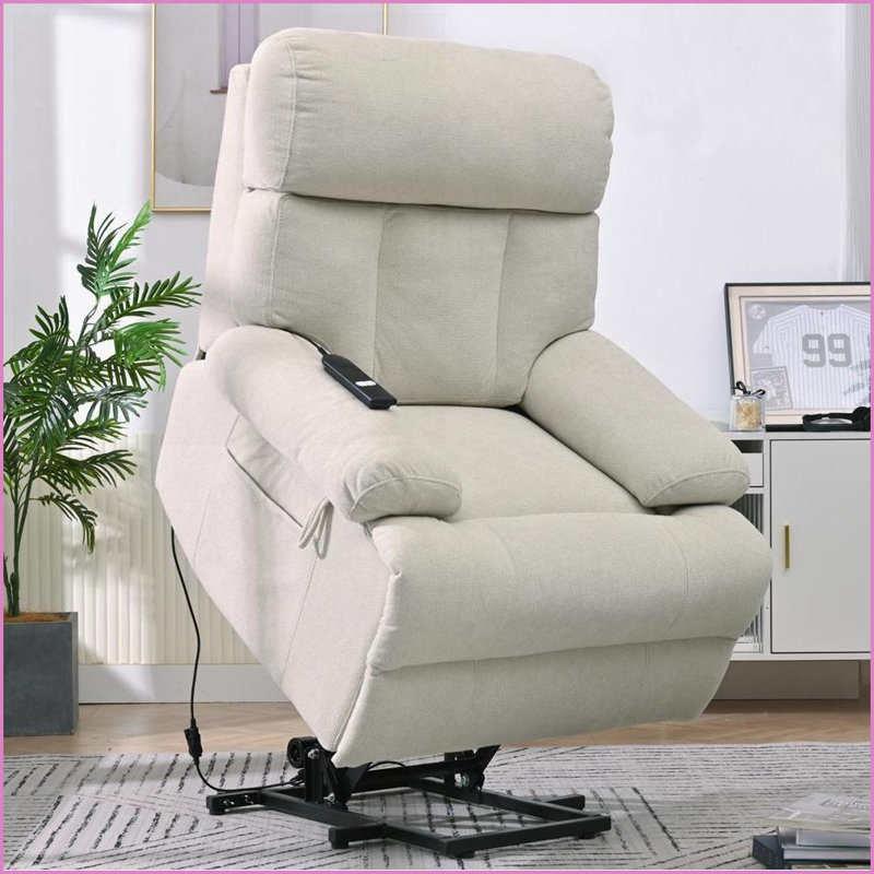 Fauteuil inclinable électrique surdimensionné inclinable, inclinable électrique en tissu avec télécommande Poche latérale | Gris clair