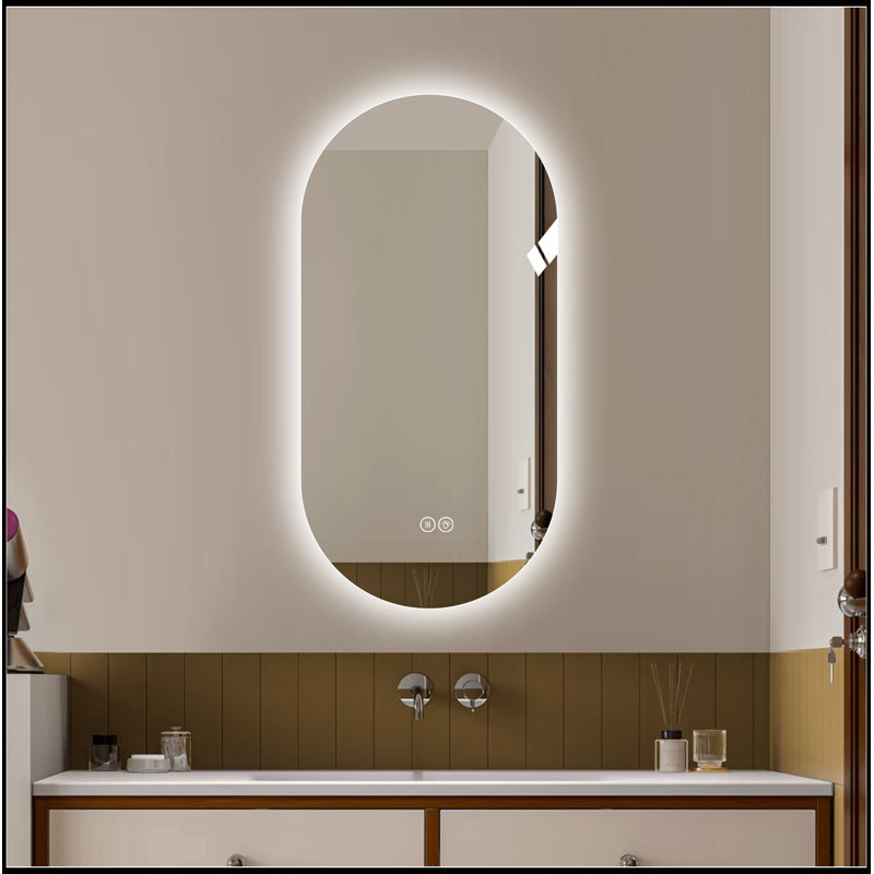 Ovale ovale avec lumière DEL et antibuée