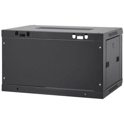 6U Wall Mount Network Server Cabinet, 15.5'' Deep, Server Rack Cabinet Enclosure, 200 Lbs Max. Ground-Mounted Load Capacity, With Locking Glass Door Side Panels, For IT Equipment, A/V Devices