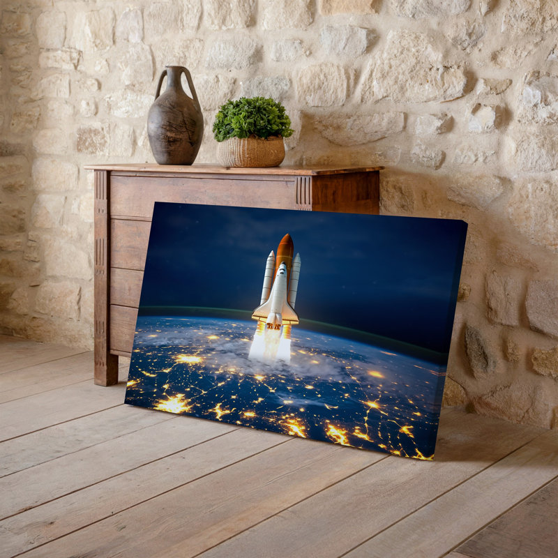 Reproduction d'art sur toile, "Une vue imprenable d'une navette spatiale se lançant dans l'art mural", H 9 po x l 12 po