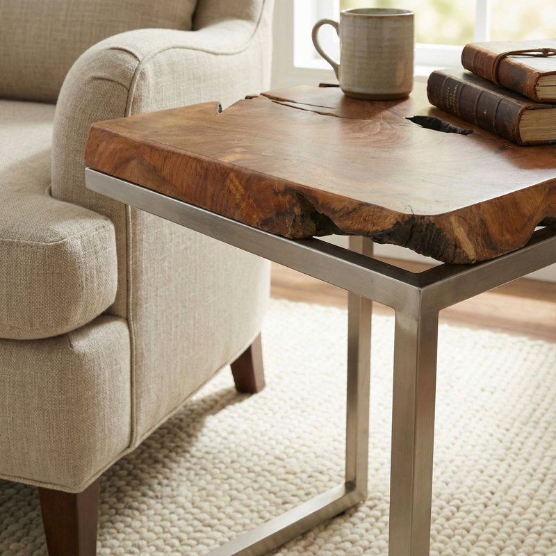 Corisande Solid Wood Top End Table