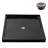48 in. x 48 in. Alcove Acrylic Shower Base in Glossy Black With Center Drain, Drain Included-114639145