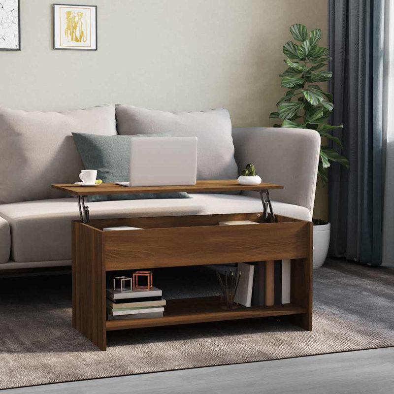 Buglosse Manufactured Wood Frame Single Coffee Table with Storage, Brown, 20.7" H x 40.2" W x 19.7" D