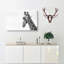Monochrome Giraffe In Abstract - Wrapped Canvas-55310026