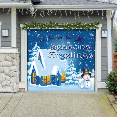 Magical Winter Wonderland Christmas Double Garage Door Banner - Outdoor Holiday Decorations