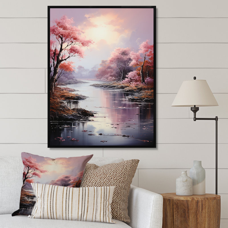 Luftar Romantic Landscape Ethereal Mist sur toile, H 32 po x l 16 po x P 1 po, Cadre flottant noir