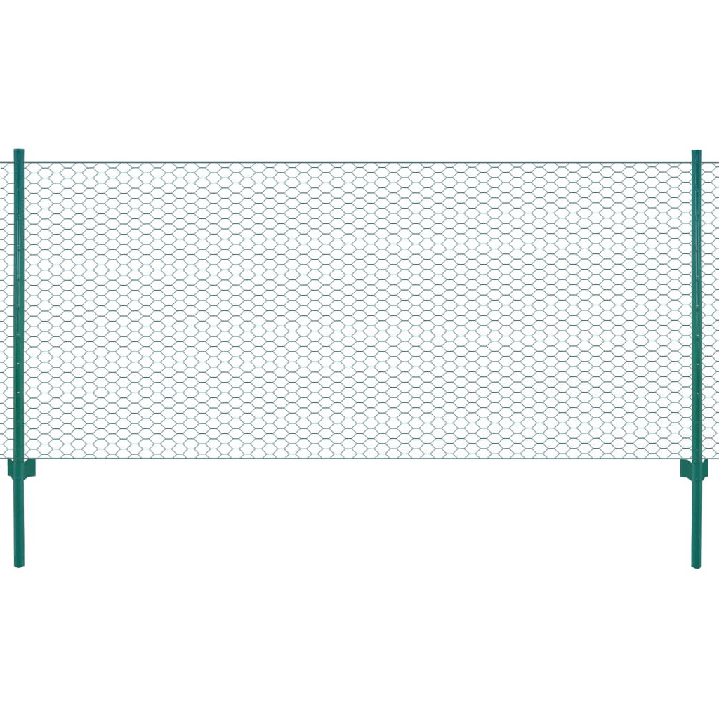 vidaXL Wire Mesh Fence with Posts Field Enclosure Outdoor Garden Steel ...
