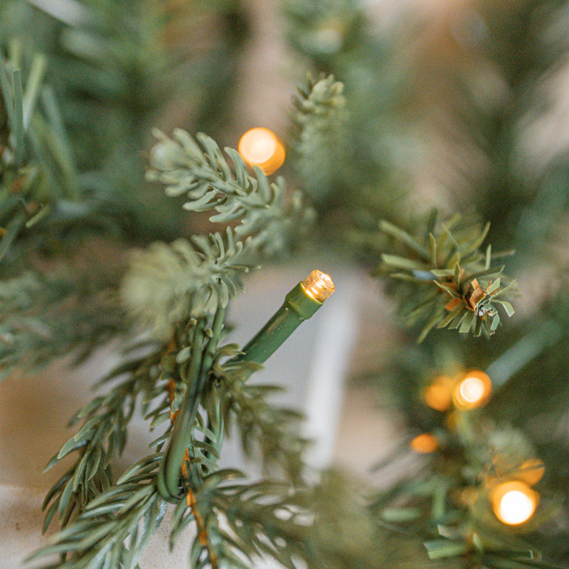 PUZZELWOOD 182.8cm Lighted Faux Garland with Lights