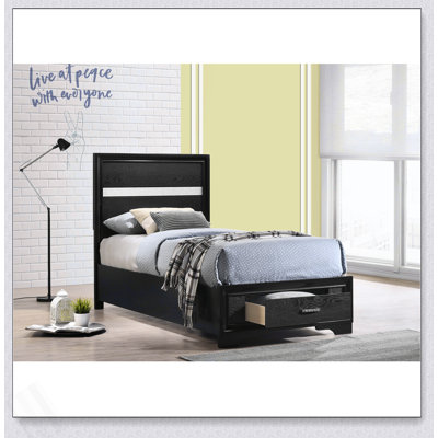 Urbana Black Twin Storage Panel Bed