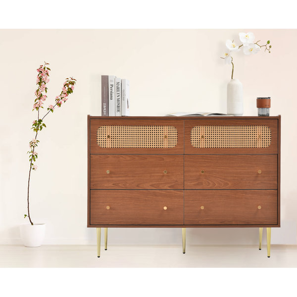 Mercer41 Maggese 6 - Drawer 47.24 W Double Dresser | Wayfair Maggese 6 - Drawer 47.24 W Double Dresser