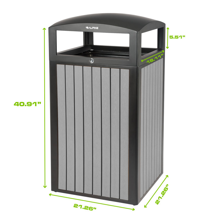 8.8 Gallon Outdoor Trash Can Commercial Garbage Can Container With Locking  Lid