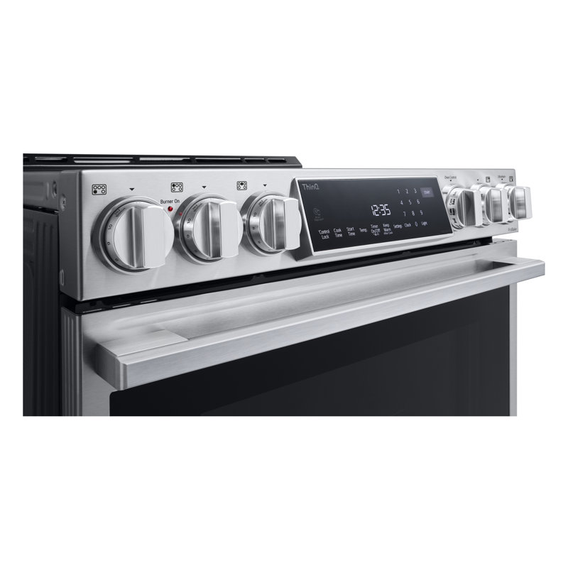 Lg Studio 6.3 Cu. Ft. Instaview Induction Slide-in Range With Air Fry And Air Sous Vide, Silver
