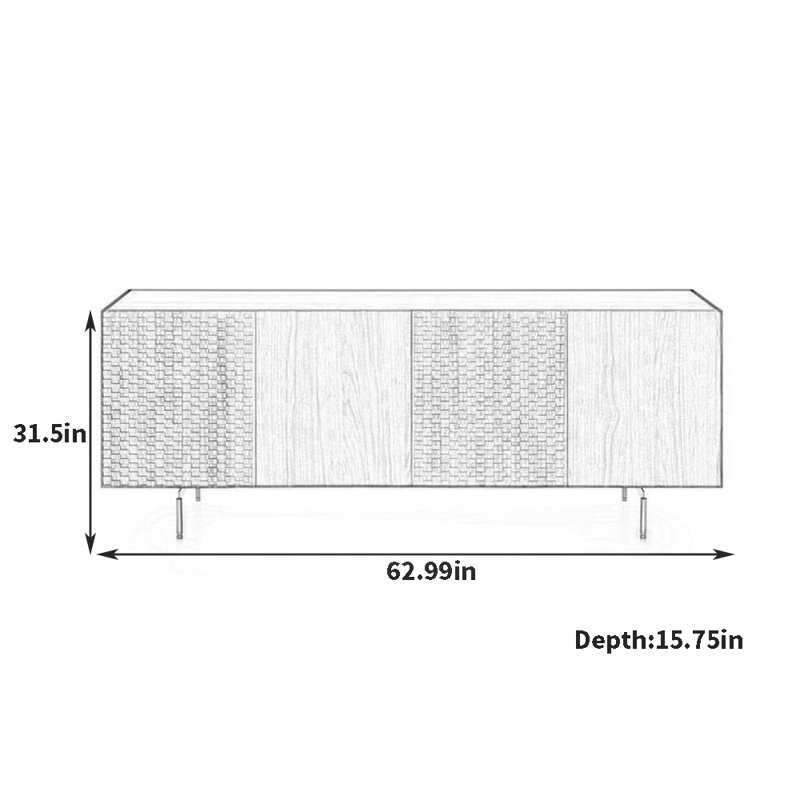 Buffet haut de gamme, H 31,5 po x l 62,99 po x P 15,75 po