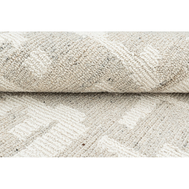 Sierra Hand Tufted New Zealand Wool Ivory/Silver Area Rug, 14'X14' SQUARE