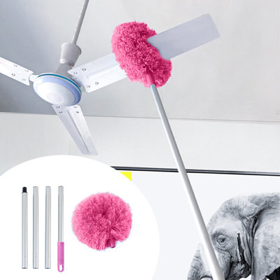 Kbndieu Ceiling Fan Duster-Dusters for Cleaning- Microfiber Duster with Extension Pole 47 Inches- Duster for Cleaning Ceiling Fan- High Ceiling- Furniture