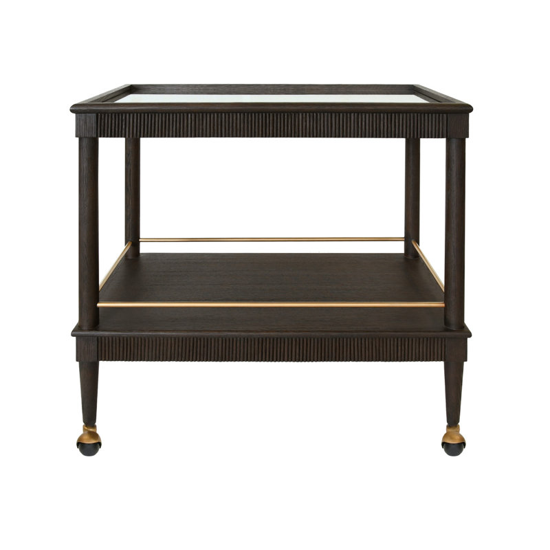 Dublin Solid Wood Bar Cart, Espresso Oak