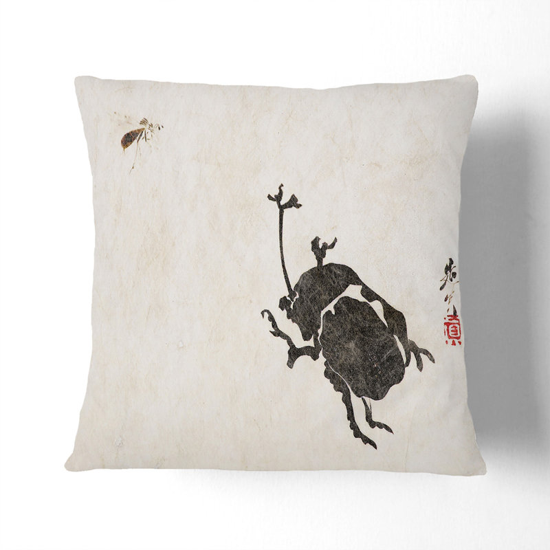 Insects by Shibata Zeshin Cushion with Filling, 40cm H x 40cm W x 15cm D