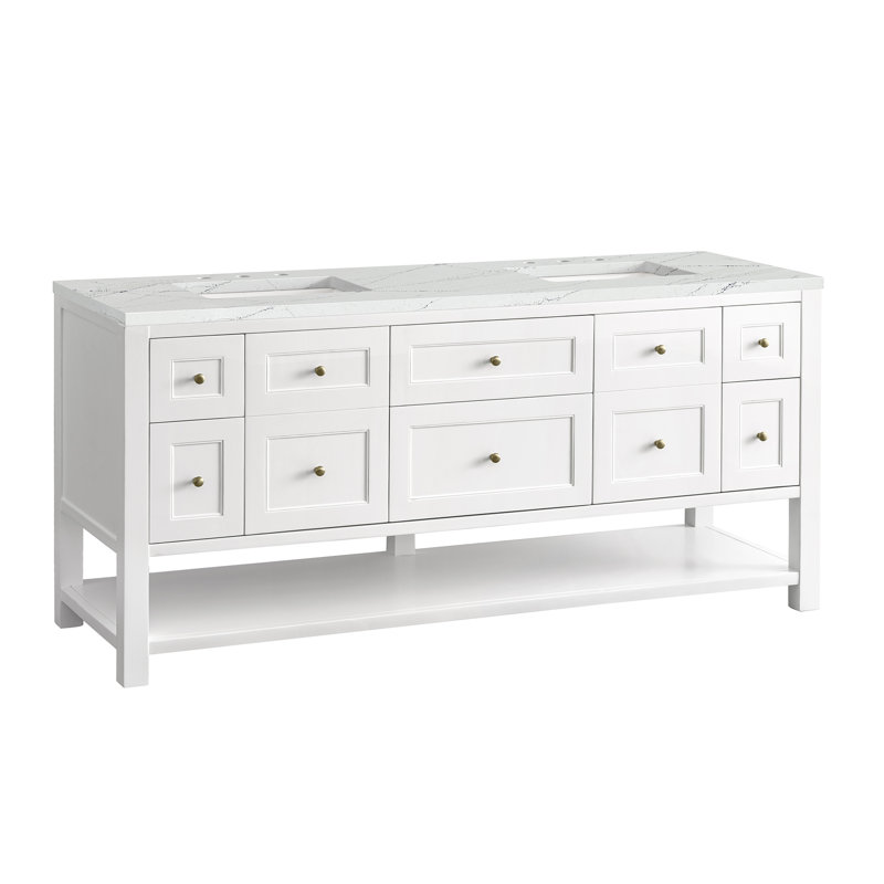 Breckenridge 72'' W Double Vanity, Ethereal Noctis, Bright White