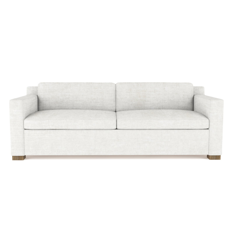 Causeuse Mercer, H 33,5 po x l 72 po x P 39 po, Velours écrasé albâtre, Patiné