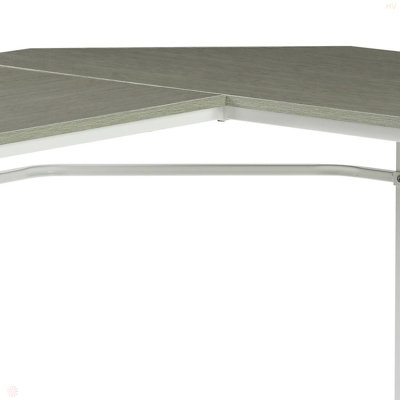 Grey And White L-Shape Computer Desk