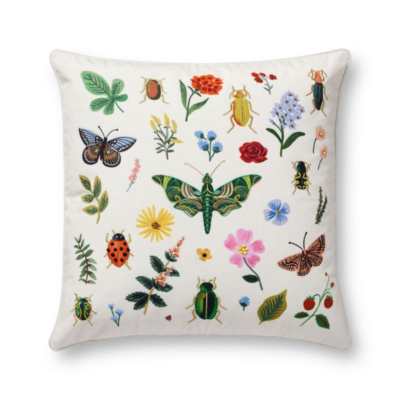 Rifle Paper Co. x Loloi Curio Pillow, Polyester/Polyfill