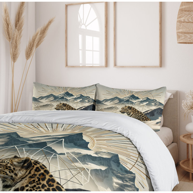 Leopard Duvet Cover, California King Duvet Cover + 2 Standard Shams