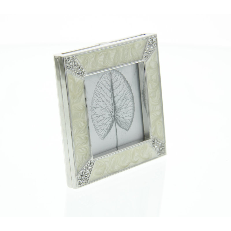 Leland Pavé Corner Square Picture Frame, Crystal Pearl