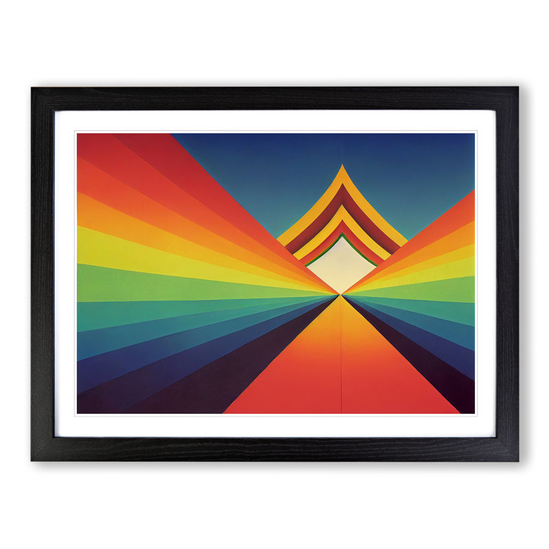 Abstract Rainbow Art Vol.1 - Framed Print, 46cm H x 64cm W x 2cm D, Black