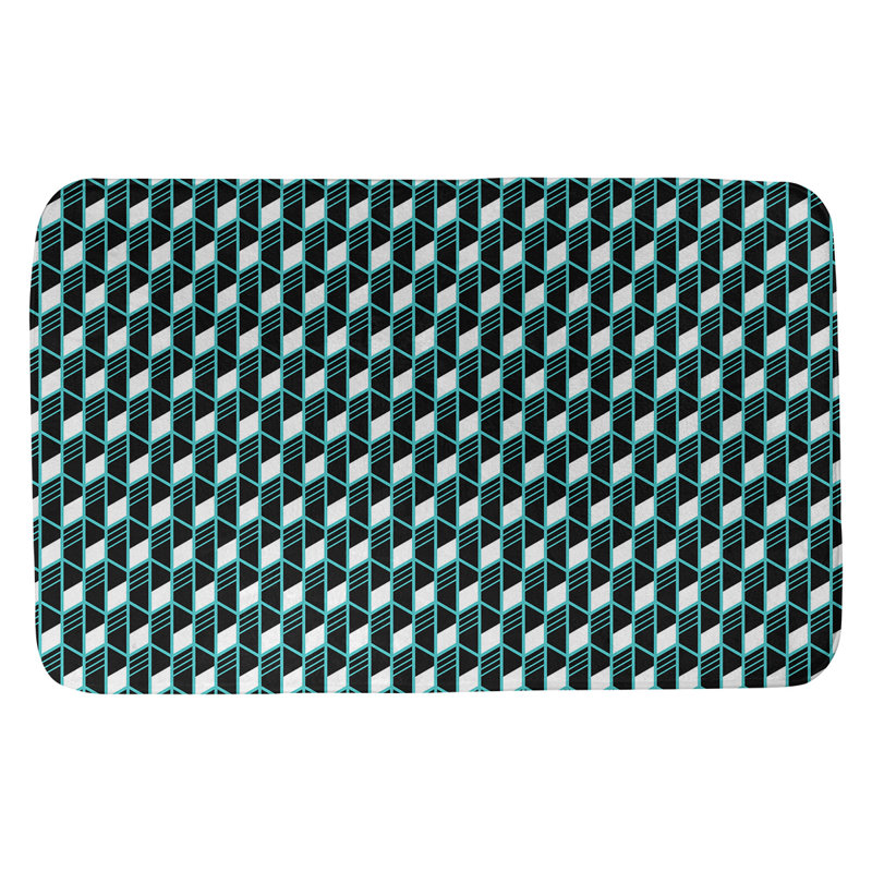 Tapis pour salle de bain Leffel, l 23 po x L 36 po, Bleu sarcelle