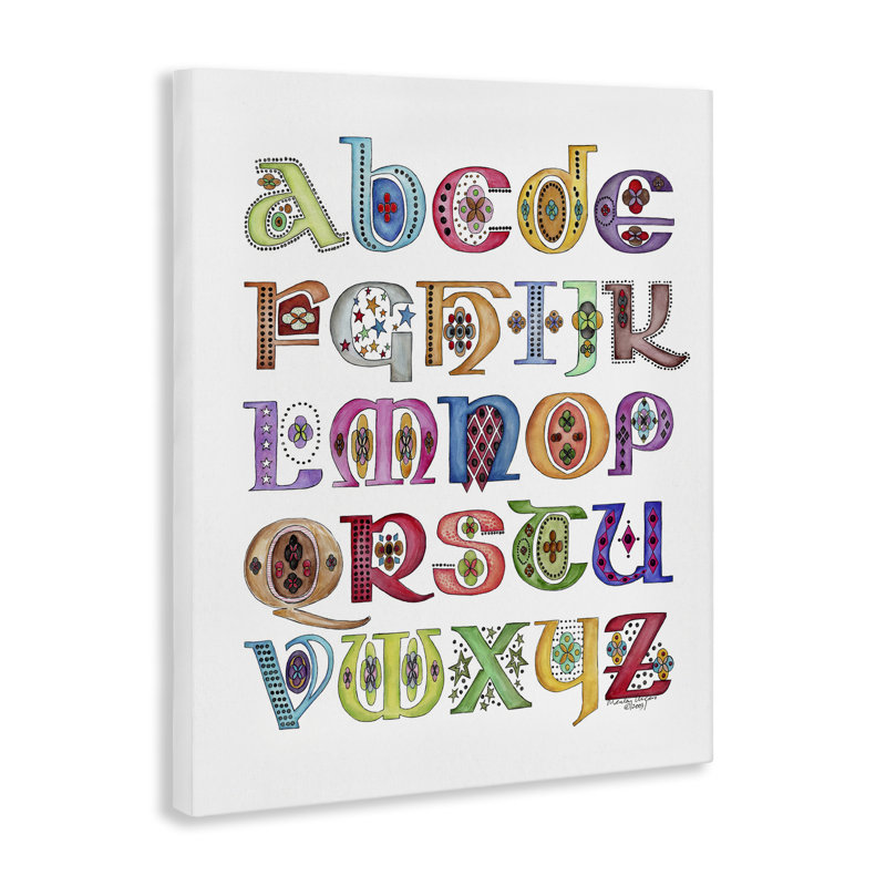 Boho Whimsical Alphabet Canvas Wall Art by Marley Ungaro, 30" H x 24" W