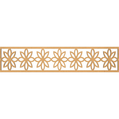 46 3/4"W x 10"H x 3/8"T Daisy Fretwork Moulding, Raw MDF