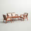 Dameika Acacia Wood 4 - Person Patio Conversation Set with Cushions-1291763390-1289839107