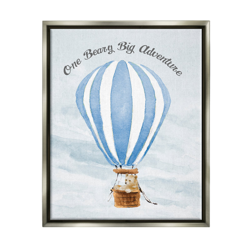 «Beary Big Adventure Balloon», reproduction encadrée sur toile par Lanie Loreth, H 31 po x l 25 po x P 1,7 po