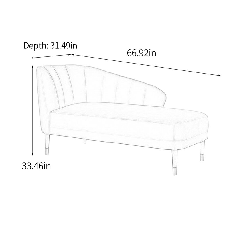 Calev Upholstered Chaise Lounge, Left-Arm Chaise