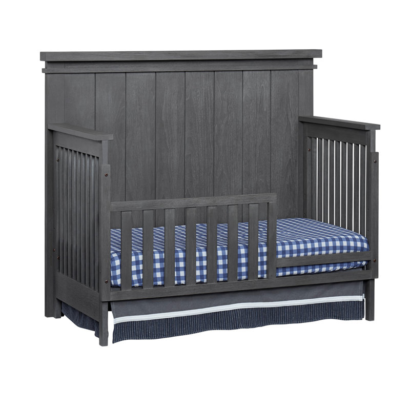 Stone Wash Wood Toddler Bed Guard Rail Conversion Kit