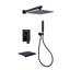 Système de douche mural noir mat avec douchette de baignoire Pomme de douche carrée à jet de pluie de 10 pouces Douchette de douche à jet de luxe Ensemble de douche à trois fonctions
