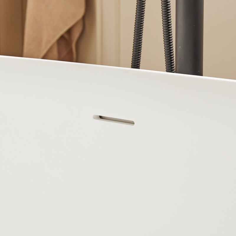 63'' x 31.5'' Freestanding Soaking Solid Surface Bathtub