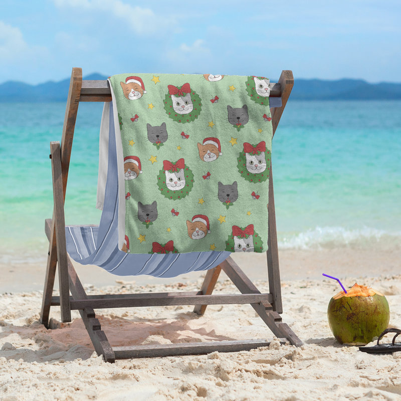Beach Towel, Light Green, Microfiber